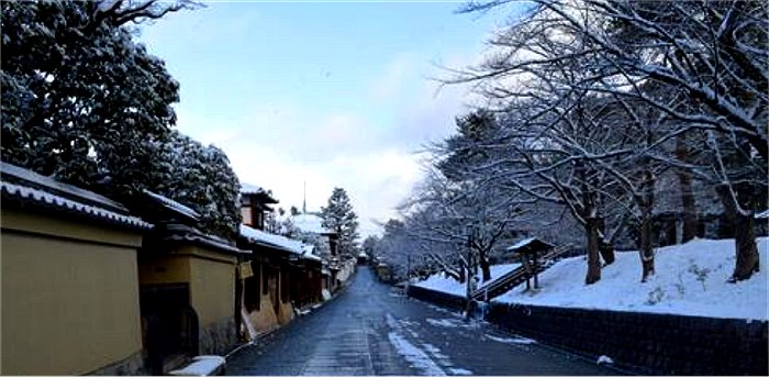 京都も雪が降ってます