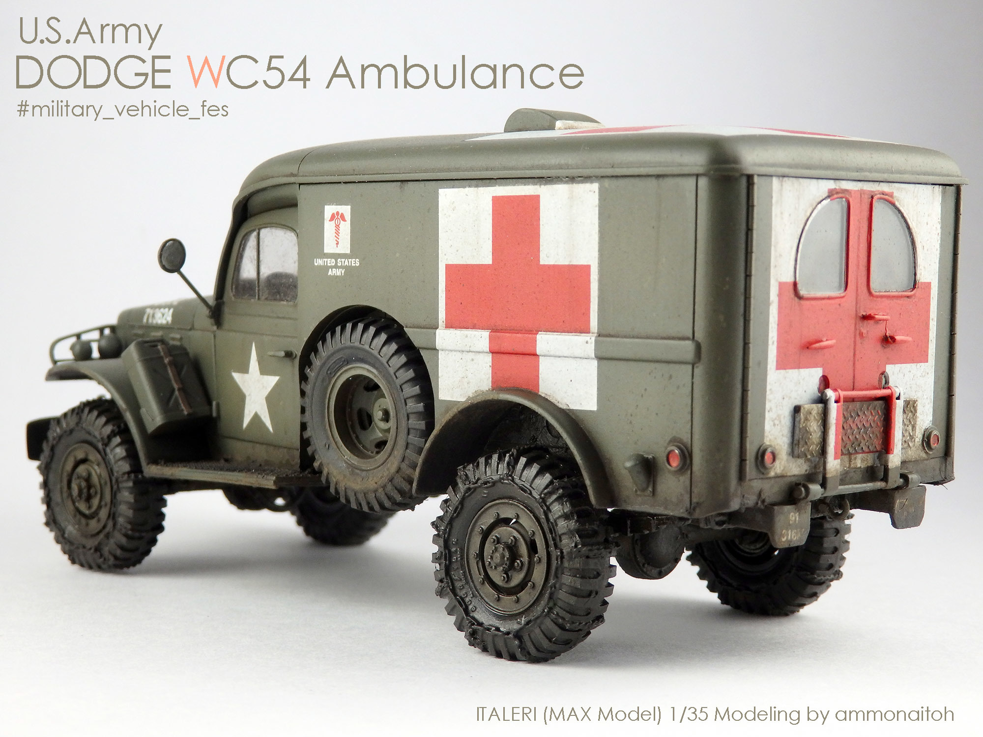 イタレリ(マックス模型)1/35 ダッジWC54野戦救急車を作る - ナイトウ