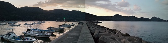 夕暮れのＴ漁港