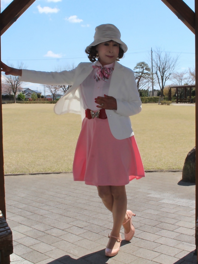 ピンクスカート白ジャケット帽子D(6)