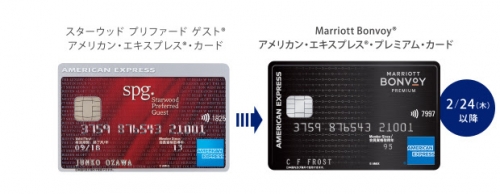 「Marriott Bonvoyアメリカンエキスプレスプレミアムカード」へ変更