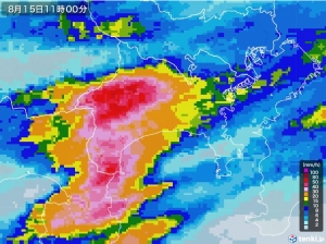 2021年8月15日神奈川県雨雲レーダー