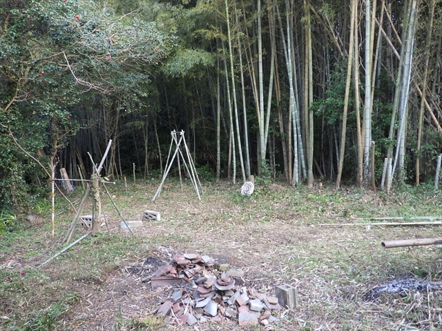 竹林伐採　キャンプ場みたいになりました