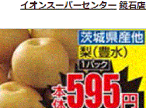 他県産はあっても福島産ナシが無い福島県鏡石町のスーパーのチラシ