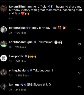 Haaland comments on Minamino goal