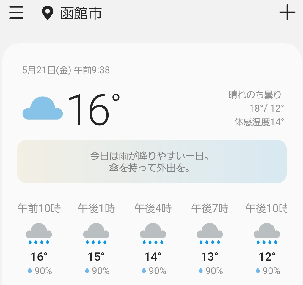 天気 予報 函館