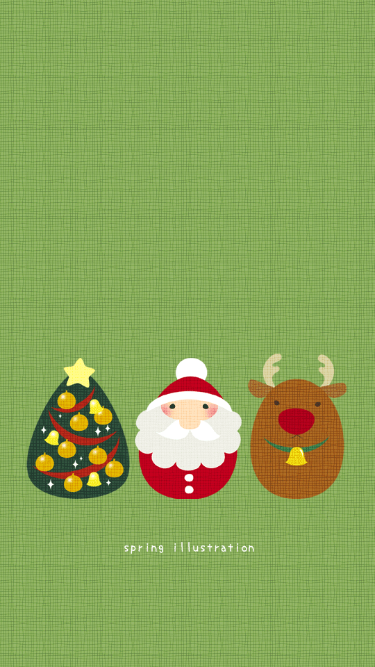 【サンタとトナカイ】クリスマスのイラストスマホ壁紙