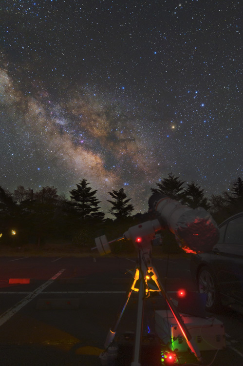 天体観測 天体写真 天の川 夏 伊豆 天体望遠鏡