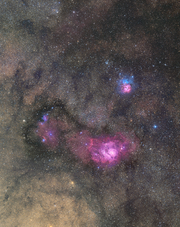 M8 干潟星雲 M20 三裂星雲 Nikon Z6 天の川 いて座
